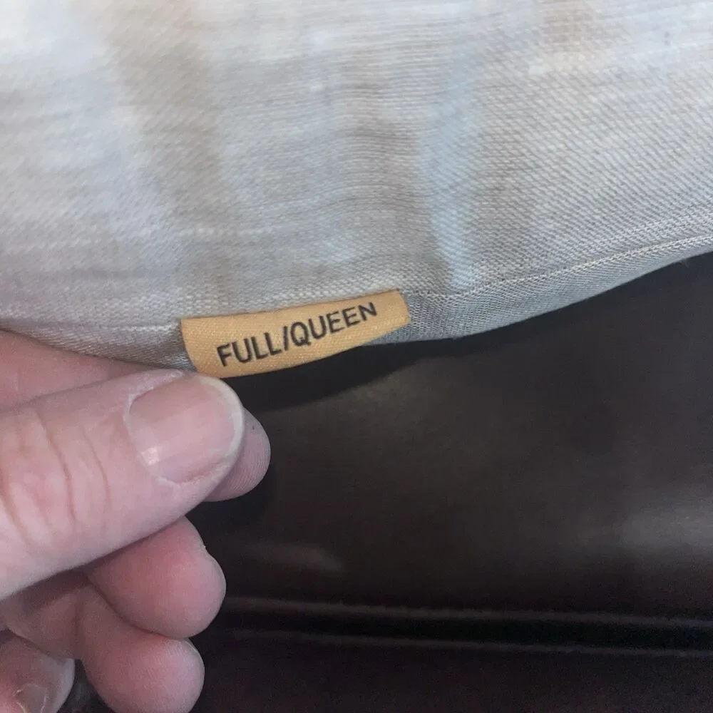 Quince European Linen Duvet Cover Set natural chambray Full Queen Flax Msrp $204